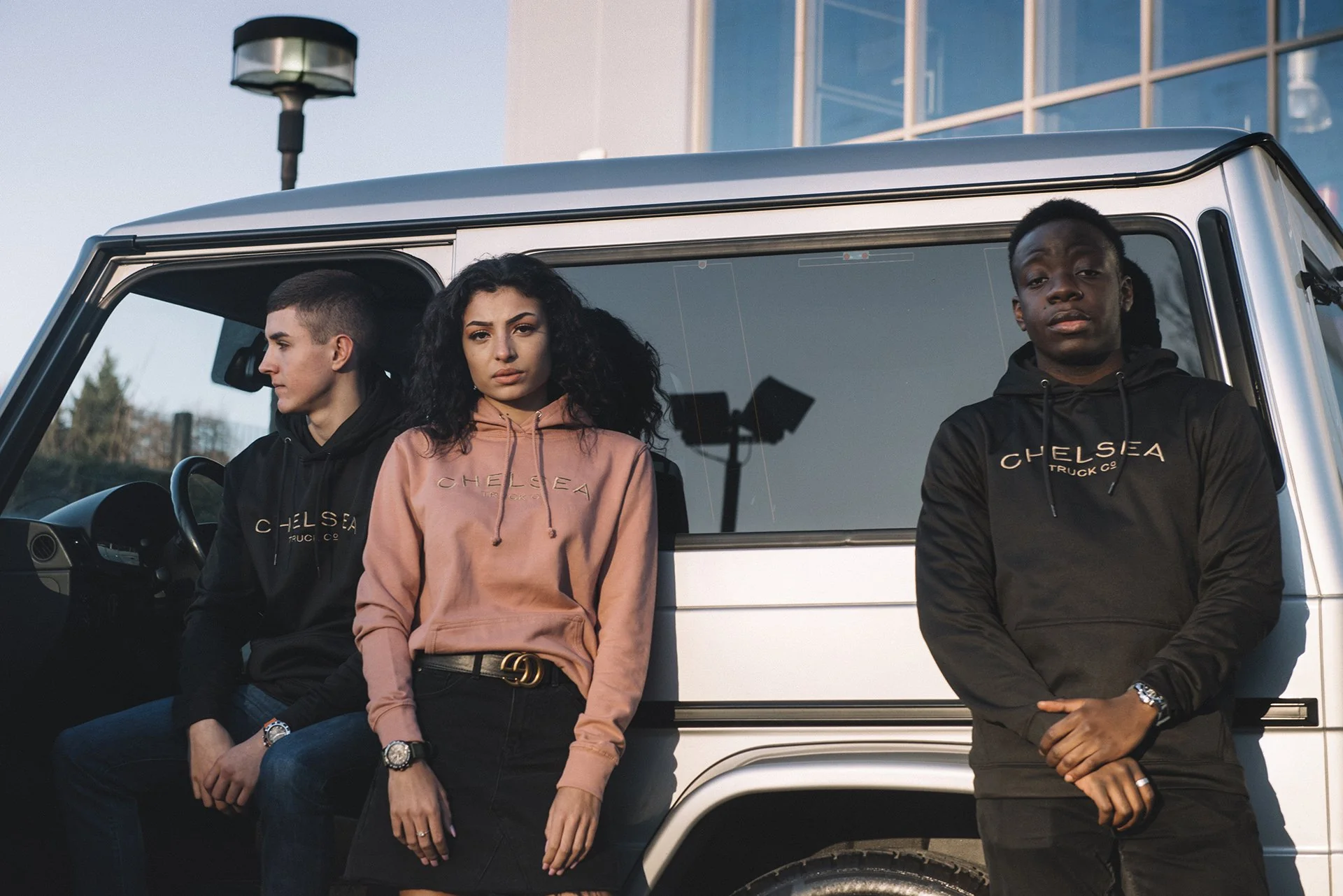 Chelsea Truck Co Hoodie - Dusty Pink with Gold Embroidery - Image 14