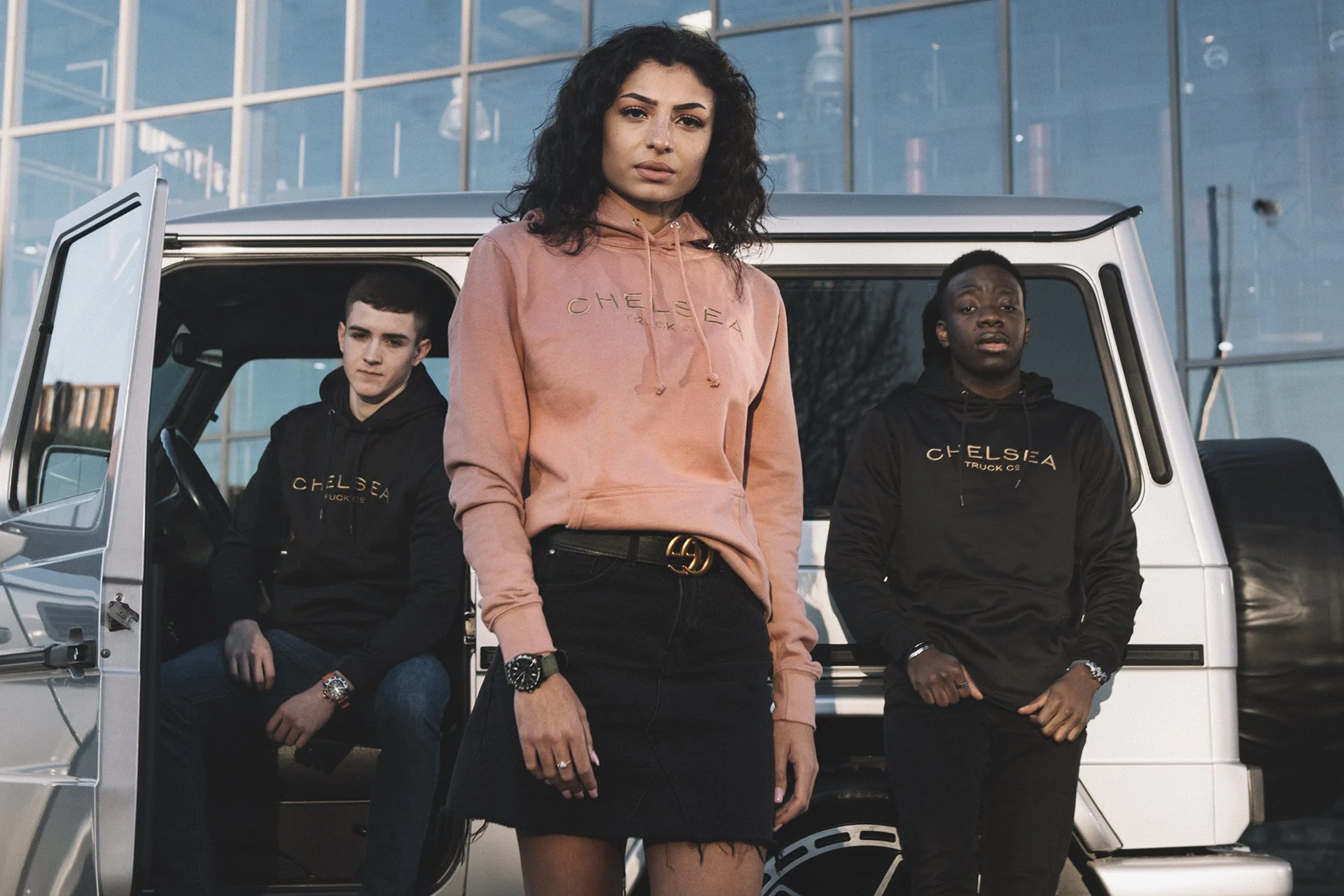 Chelsea Truck Co Hoodie - Dusty Pink with Gold Embroidery - Image 16