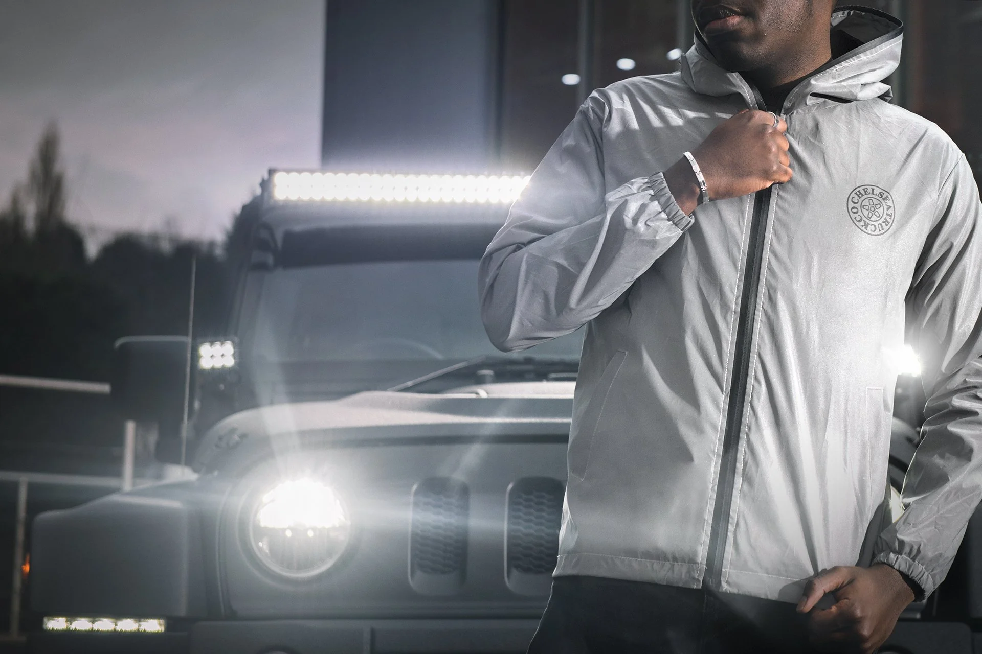 Grey Men's Reflective Jacket - Image 3