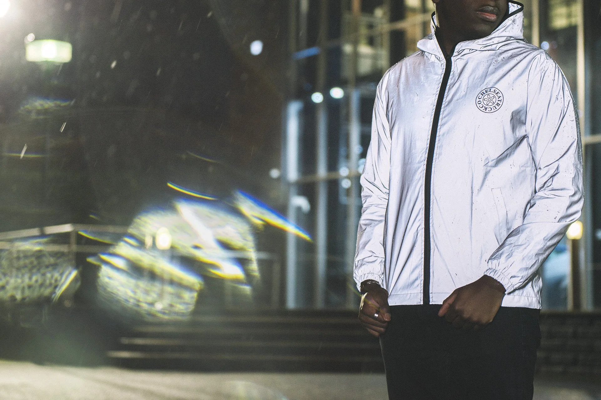 Grey Men's Reflective Jacket - Image 9