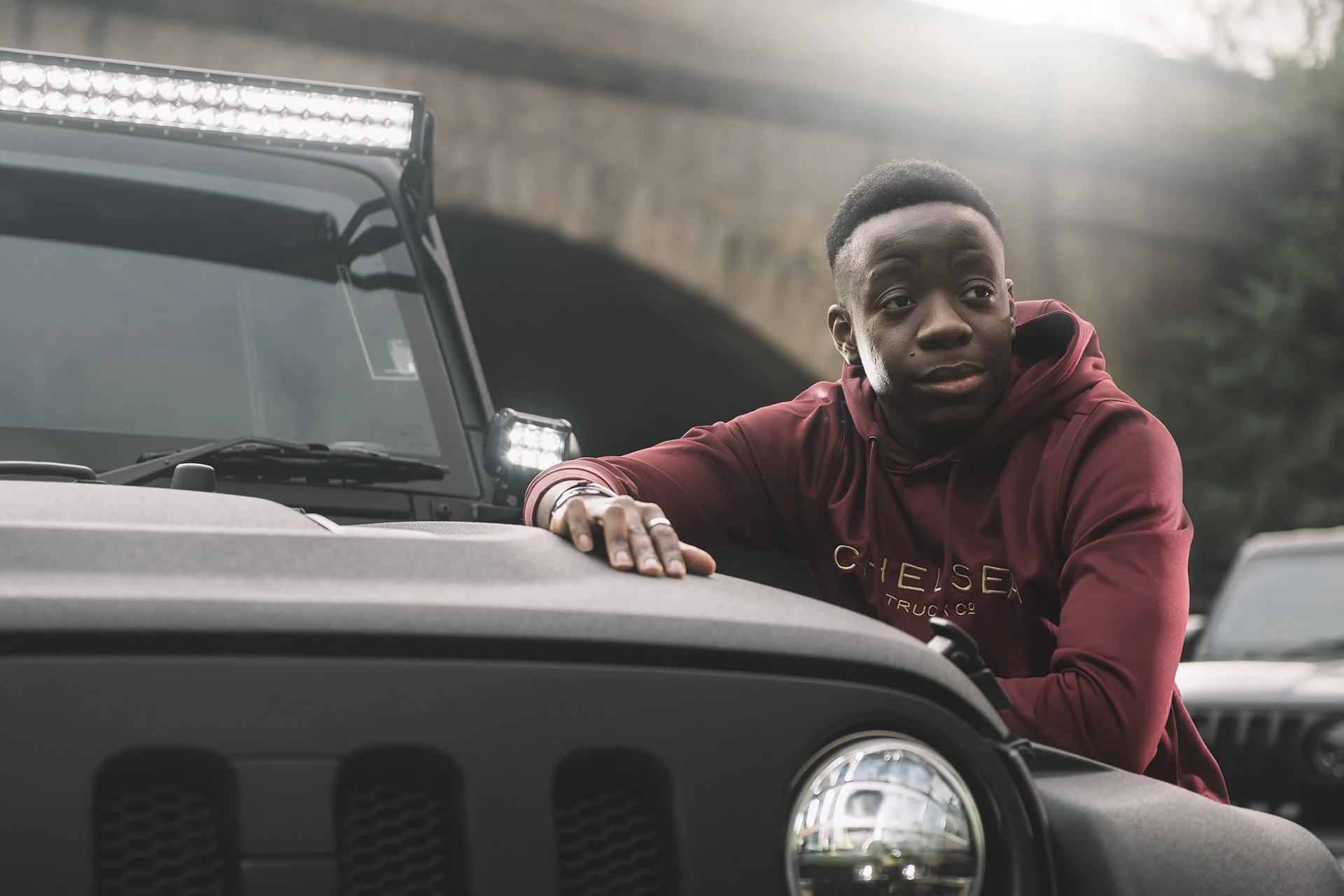 Exclusive Special Edition Chelsea Truck Co Hoodie - Red with Gold Embroidery - Image 3