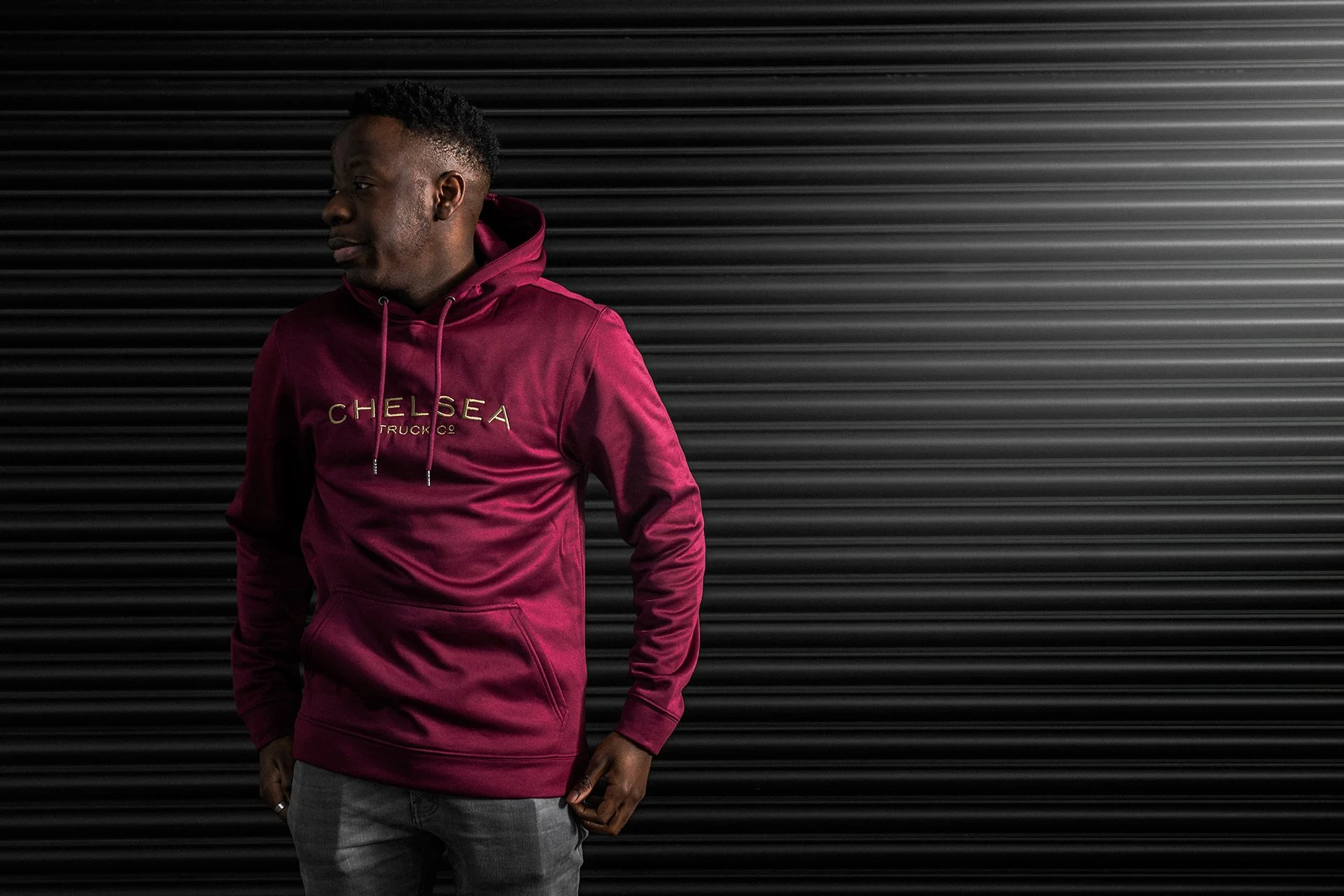 Exclusive Special Edition Chelsea Truck Co Hoodie - Red with Gold Embroidery - Image 4