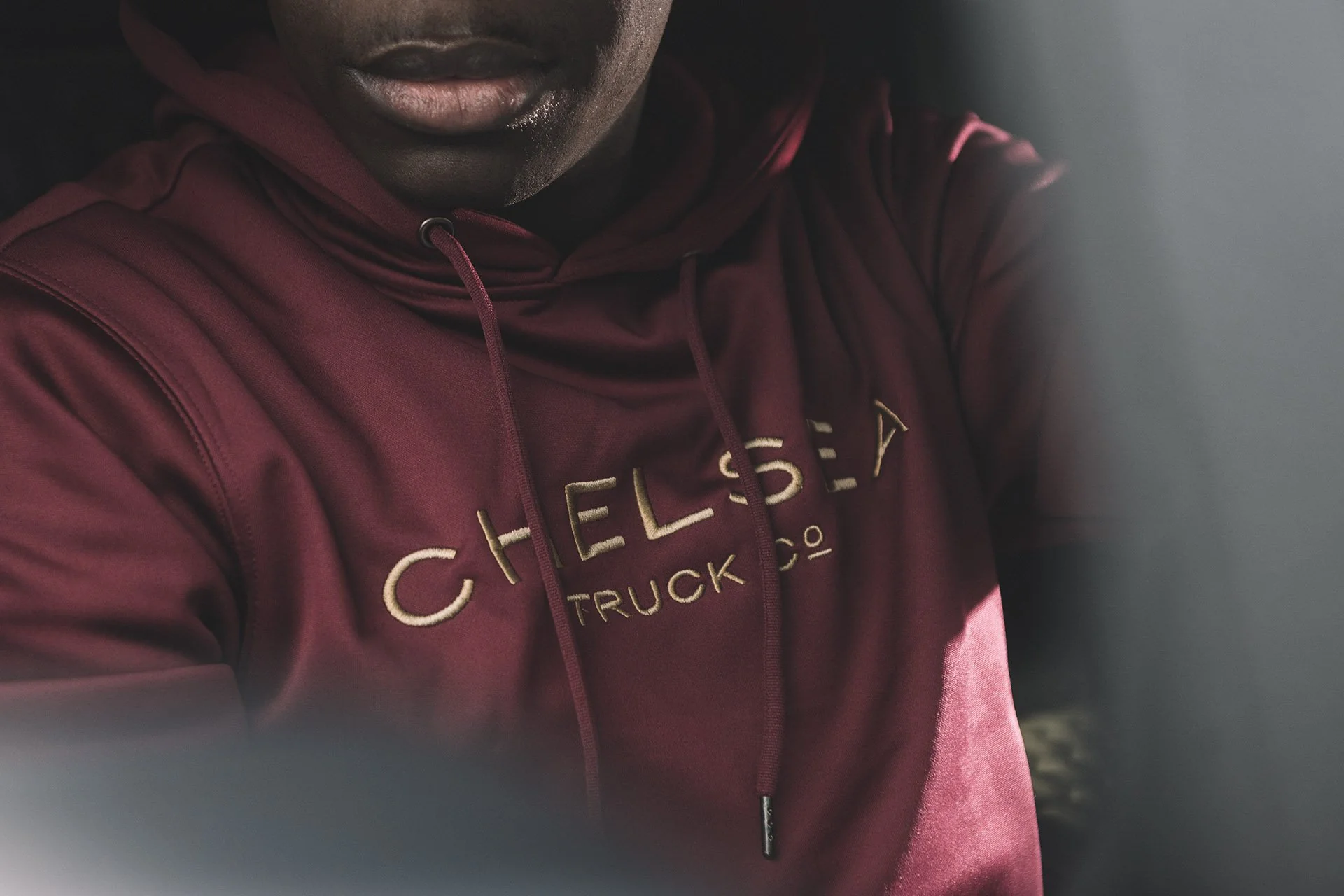 Exclusive Special Edition Chelsea Truck Co Hoodie - Red with Gold Embroidery - Image 5
