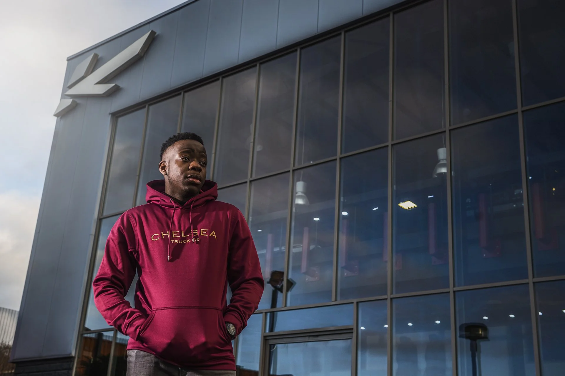 Exclusive Special Edition Chelsea Truck Co Hoodie - Red with Gold Embroidery - Image 6